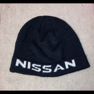 Vintage Men’s Nissan Car Shift Fun Spell Out Black Knit Beanie Logo Cap Hat